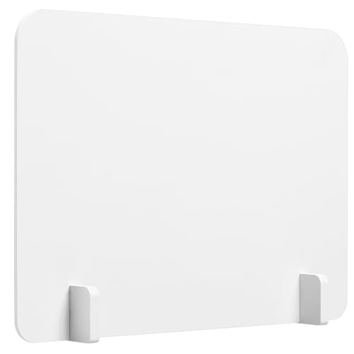 HOOTNEE Separadores de Ambientes y Biombos en PVC Blanco Bordes Redondeados, Paneles de Privacidad para Mesas de Cafetería y Oficinas, Resistentes a Roturas y Líquidos