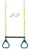 18" Trapeze Swing Bar Rings 48" Heavy Duty Plastic Coated Chains Swing Set Accessories Playground Swing seat