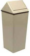 Witt Industries 1411HTAL Stainless Steel 21-Gallon Waste Watcher Hamper and Swing Top Receptacle, Square, 15" Width x 15" Depth x 38" Height, Almond
