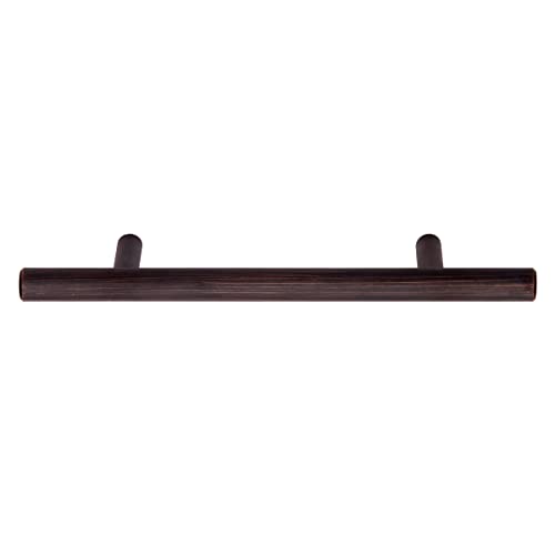 Image of South Main Hardware Euro Bar Cabinet Drawer Pull Handle (3 /8 inch Diameter), 5.88 inch Length (3.5 inch Hole Center), Oil Rubbed Bronze, Mounting Hardware Included, 10-Pack