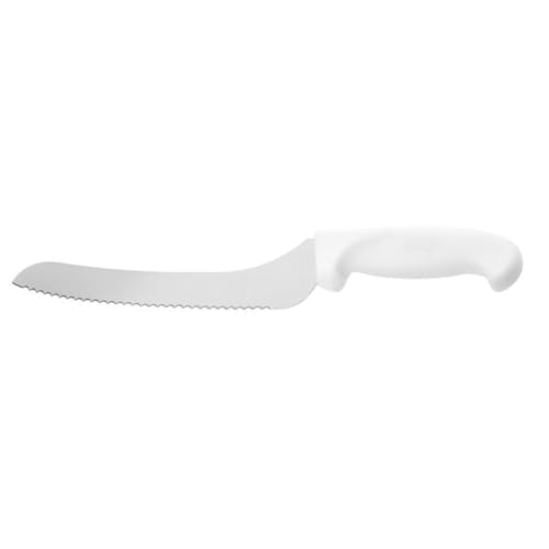 TrueCraftware- 9” Blade Bread Knife German Steel with White Polypropylene Handle- Razor Sharp Multipurpose Sharp Kitchen Knife for Homemade Bread Crusty Breads Cake Bagel Home Kitchen Restaurants