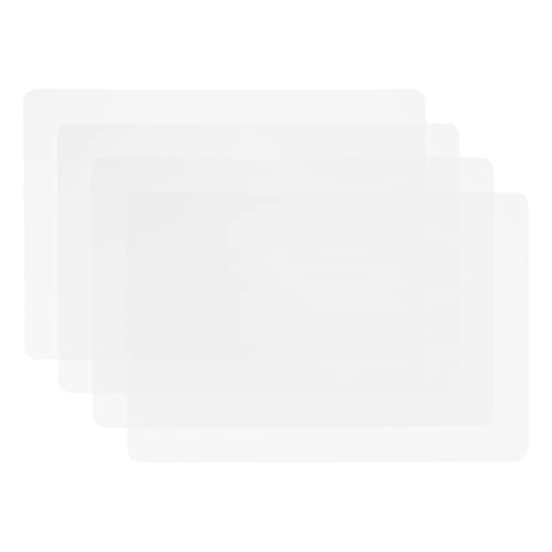 Lonrtesw Tapete de Cocina Transparente, Tapete para Mesa de Café, Protector de Mesa, Manteles Individuales Impermeables, Protector de Encimera, Juego de Mantel Individual de 4 Piezas