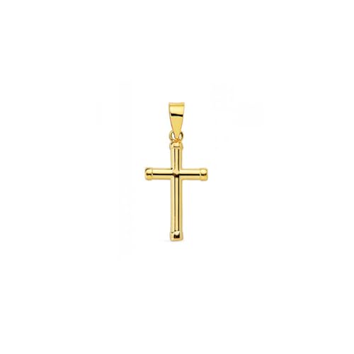 Monde Petit Cruz Oro Amarillo 9K Brillo 12 x 8 mm - Certificado Garantía - 8460