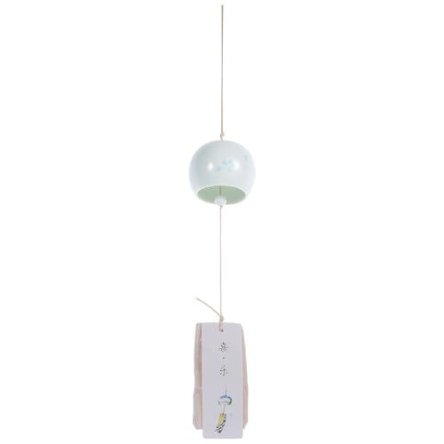 Homoyoyo Japanse Wind Chimes for Outside: Kersenbloesem Japanse windgong met kersenbloesem decor Muzikale windgong voor tuin, terras en interieur decoratie handgemaakt cadeau blauw