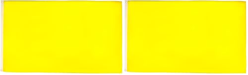 AZ FLAG - Drapeau Commissaire de course Jaune - 90x60 cm - Polyester léger - Drapeau Danger Et Interdiction De Dépasser Avec Oeillets Métalliques Intégrés...