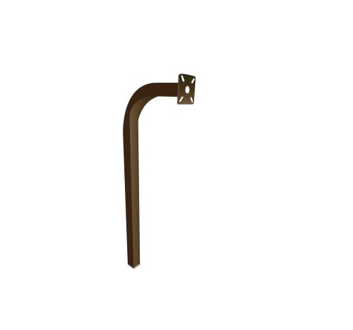 Standard Direct Burial Goose Neck Pedestal Aluminum 2" X 2" X 60" gate keypad mounting Post (Bronze)