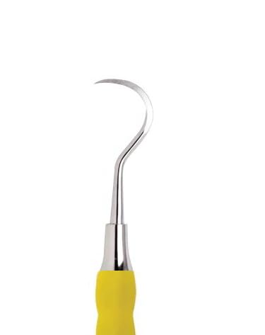 AmeriCan Goods Dental Scaler U15 with Silicone Color-Coded Grips Professional Autoclavable Single-Ended Yellow Silicone Gripped Handle