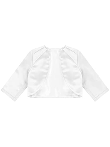 Sywiyi Kids Girls Short Sleeve Shrug Cardigan Satin Open Front Bolero Shawl Formal Dress Coat Cropped Jacket3