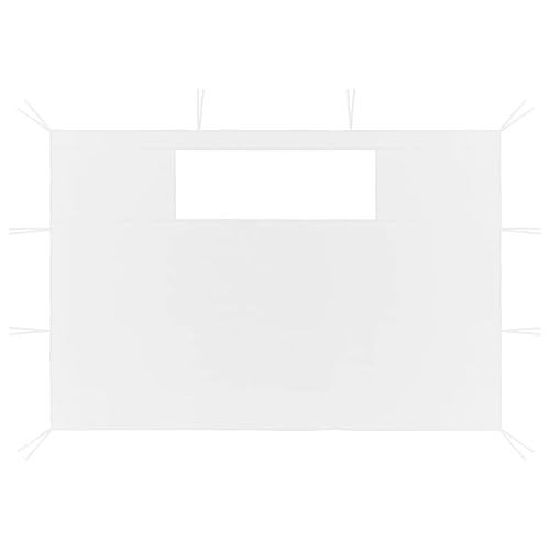 Paredes laterales para cenador con ventanas, 2 unidades, color blanco, 100% poliéster y PVC, resistente a la intemperie y a los rayos UV, ideal para jardín, terraza y camping