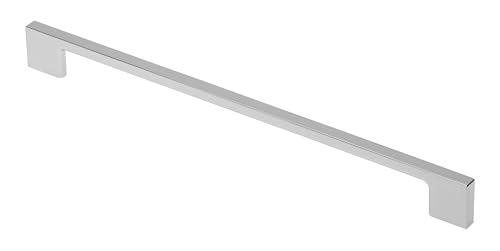 GTV Poignée de meuble moderne UZ-819, entraxe de fixation 256 mm, longueur totale 289 mm, en alliage de zinc et aluminium (ZnAl), finition chromée brillante...