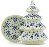 Polmedia Polish Pottery Christmas Tree Candle Holder - Starlit Wings Pattern Handmade in Boleslawiec Poland by Ceramika Artystyczna + Certificate of Authenticity