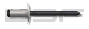 3/16X.250-.500 Low Profile Multi Grip Rivet/Black Phosphate Mandrel