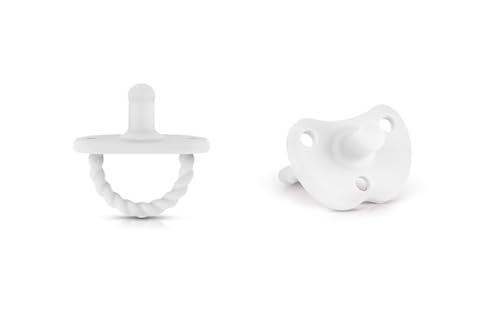 Image of Sweetie Silicone Pacifiers for Newborn Pacifier Soother Baby Pacifier Soft Silicone Certified BPA Free Set of 2 (White)
