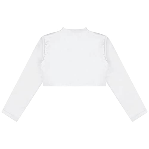 Kids Girls Flower Girl Dress Long Sleeve Open Front Bolero Shrug Jacket Cropped Cardigan Cover Up4