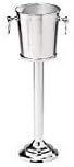Deep Hammered Nickel-Plated Wine & Ice Bucket with Stand