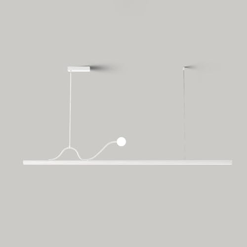 Suspension linéaire moderne de 35,4 pouces lustre noir à cordon réglable pour îlot de cuisine