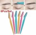 Eyebrow and Upper Lip Razors for Women, 3 Pieces per Pack, 2 Pack Set, Multi-Color