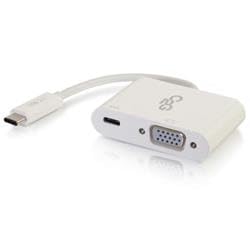 212 Main USB-C to VGA Video Adapter Converter with Power Delivery, White
