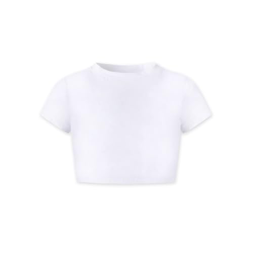 Image of Betusline Girls & Women Basic Summer Short Sleeve Slim Fit T-Shirts Soft Crewneck Crop Y2k Tee Cute Gym Fashion Clothes