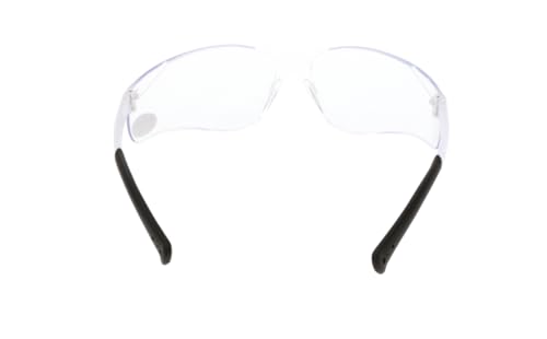 Image of MCR Safety BKH20 Bearkat Glasses, Clear Lens | Hybrid temples, Polycarbonate temples, Frameless design, Plastic nose pads, Filters 99.9% of UV rays