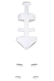 BAEHEU Leeloo Costume Fifth Element Movie Leeloo Cosplay Outfit Criss Cross Bandage Sexy Bodysuit for Women Halloween (White, X-Small)
