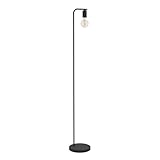 Le lampadaire de sol avec son pied métallique rond et sa tige métallique courbée s'intègre harmonieusement dans les intérieurs minimalistes