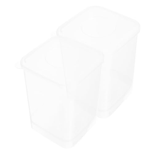 CLISPEED Caja De 2 Piezas Taza De Yogur Contenedores De Almacenamiento Con Tapas Tarros De Cristal De Yogur Con Tapa Picadora De Verduras Con Recipiente y Tapa El Plastico Transparent