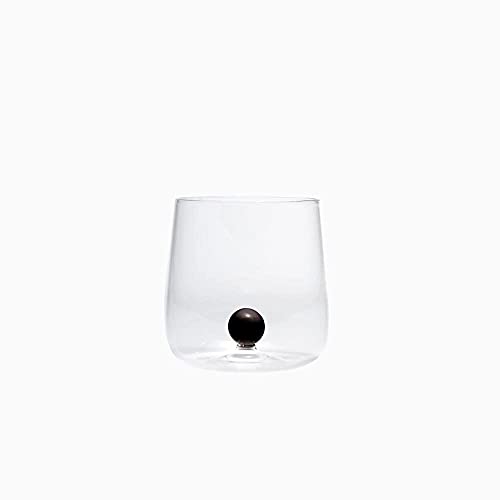 Miniatura 5 de Zafferano Bilia - Vaso Tumbler De Vidrio Transparente Hecho A Mano, Decorado Con Una Bola De Vidrio De Color En El Interior, Cl 44 H 90mm D 88mm, Juego De 6 Piezas - Azul
