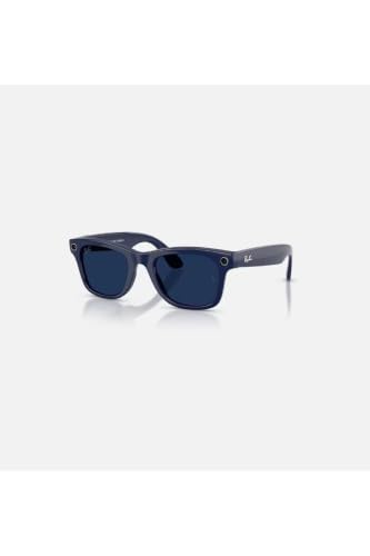 Meta Ray-Ban (Gen 2), Wayfarer Large, Shiny Cosmic Blue | Smart AI Glasses for Men, Women — 2X Battery Life — 3K HD — 12 MP Camera, Audio, Video Recording — Transitions® Sapphire Lenses — Sunglasses