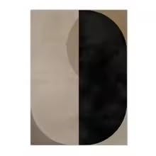 DIHANSM Modernes geometrisches Wandbild-Poster in Schwarz, Braun und Beige im Retro-Stil auf Leinwand (50 x 70 cm x 2 Stück/ungerahmt)