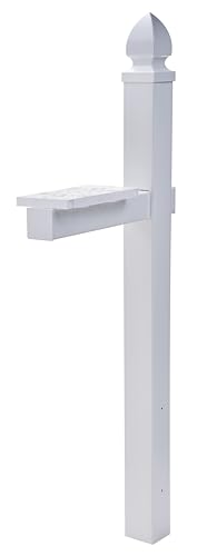 Architectural Mailboxes Boulder 7900-7R-SR Red Mailbox and Whitley WP000WAM White Decorative Post