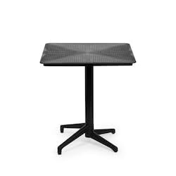 METRO Professional Mesa de Exterior Plegable, Aluminio/Polipropileno, 70 x 70 cm, Regulable en Altura, Mesa de Bar con Base Apilable, Cuadrada, Negro