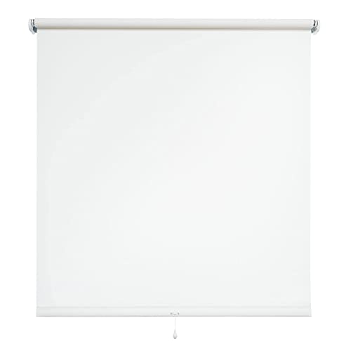 Springrollo Schnapprollo Rollo Weiß Breite 60-200 cm Länge 180 cm Blickdicht Blickschutz (90 x 180 cm)