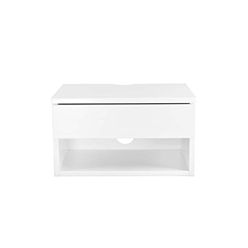 Nathan James 34101 Wall Mounted Floating Bedroom Nightstand With Storage Drawer And Modern Open Shelf Cubby thumb #6