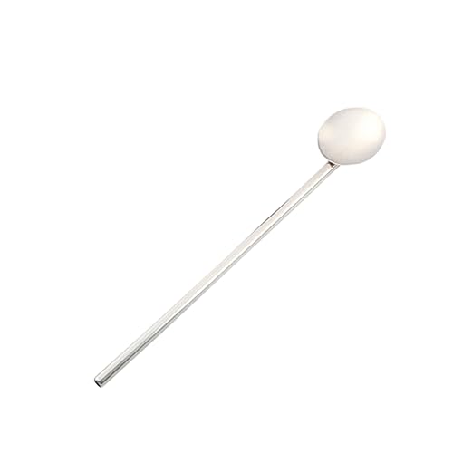 PRETYZOOM 304 Stainless Steel Scoop Spoon Straw for Tea Stirring Spoons Coffee Spoon Straws for Stirring Spoon