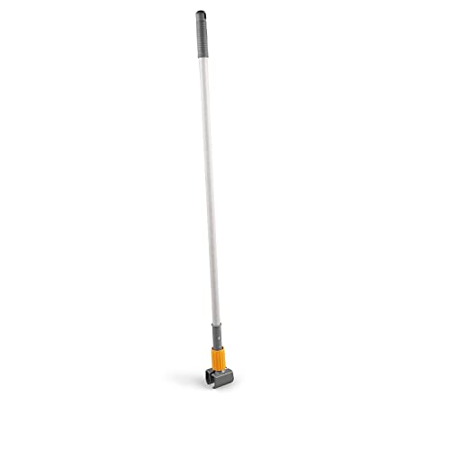 Image of Coastwide Professional 60 in Clamp Style Fiberglass Wet Mop Handle | Plastic head with durable fiberglass construction for facility mopping.