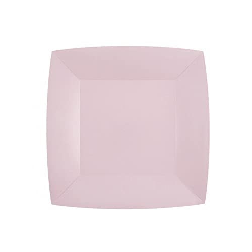 Santex 10 ASSIETTES CARTON BIO CARRÉES 23CM ROSE CLAIR