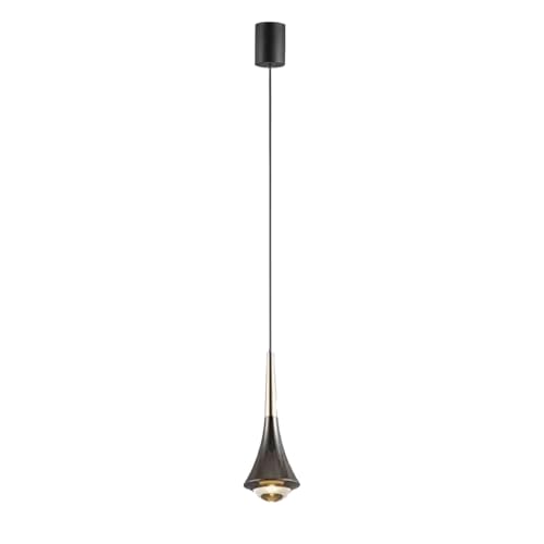 Lámpara colgante LED de diseño Mid Century en acabado negro para dormitorio