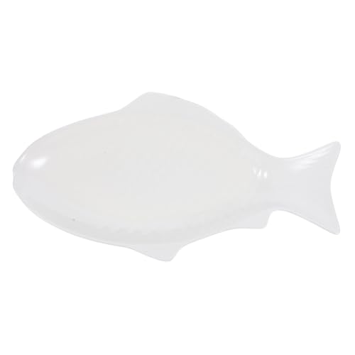 ROMISBABA Assiette Poisson Céramique Design Unique Plat Service Multifonction Gres pour Poisson Cuit Vapeur