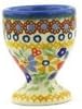 Polmedia Polish Pottery Egg Holder UNIKAT - Summer Bouquet Pattern Handmade in Boleslawiec Poland + Certificate of Authenticity