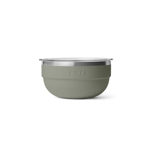 Image of YETI Rambler Bowls, Vacuum Insulated, Stackable and Nestable Stainless Steel Bowl with Lid, 2 Quart, Pampa Green