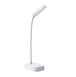 Tragbare wiederaufladbare Schreibtischlampe mit Touch-Steuerung, flexibles Design, moderne USB-LED-Schreibtischlampe für Büro und Zuhause (Weiß)