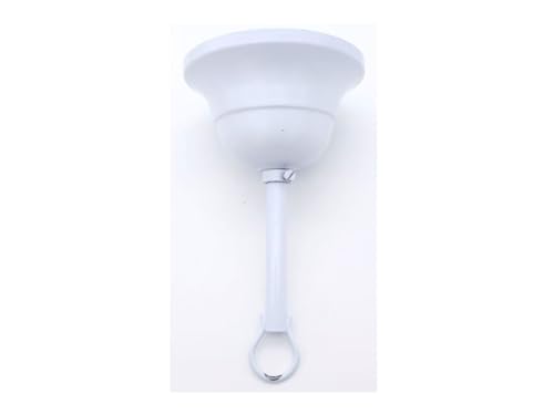 prometeo electronics Kit sospensione con rosone classico diametro 90mm con gancio e puntale (Bianco)