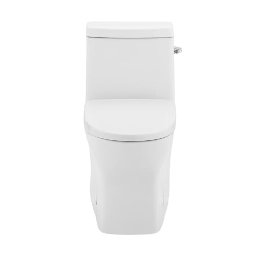 Inodoro de una pieza Rochefort, entrada lateral derecha de 10", capacidad de descarga de 1,28 galones por descarga, en blanco brillante miniatura 3