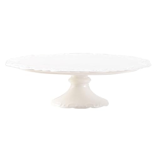 HEMOTON - Alzatina per Torte Rotondo, per Dolci, Cupcake, in Ceramica, per Matrimoni, tè, Feste di Compleanno, Feste