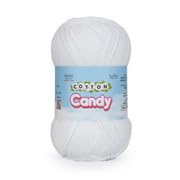 Image of Ganga Acrowools Cotton Candy Yarn - Soft Premium Cotton Blend Wool for Knitting & Crochet | Lightweight, Smooth Texture, Pastel Shades, 100gm BallShade No-CCY006 White