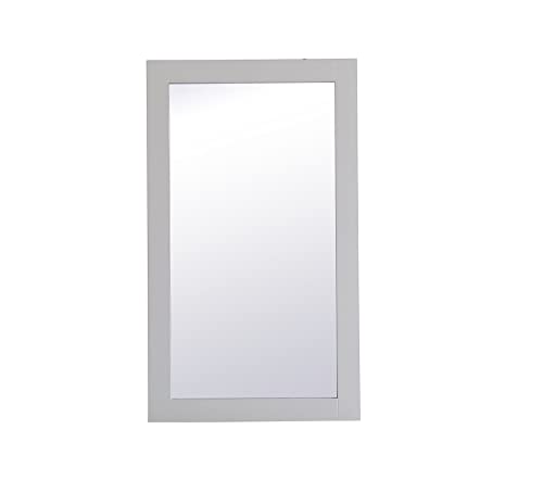 Elegant Decor Aqua - Espejo de tocador rectangular para pared (45,7 x 81,2 cm), color gris