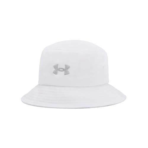 Under Armour Womens Blitzing Bucket Hat, (100) White / / Halo Gray, Small/Medium