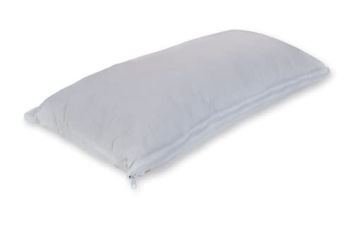 Genius eazzzy Kopfkissen 40 x 80 cm für Bett mit Reißverschluss für Füllung einstellbare Höhe Härtegerade, atmungsaktives Kissen Sofakissen Zierkissen Zipperkissen, waschbar, Weiß