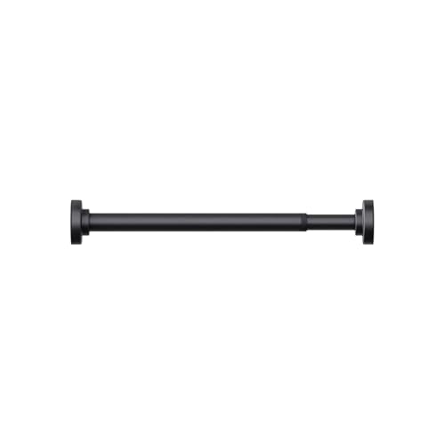 Barra de cortina de ducha de acero al carbono telescópica multifuncional reutilizable sin taladro for el hogar(Noir,120-215cm)